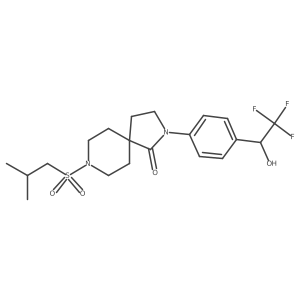 8-(Isobutylsulfonyl)-2-(4-(2,2,2-trifluoro-1-hydroxyethyl)phenyl)-2,8-diazaspiro[4.5]decan-1-one Structure
