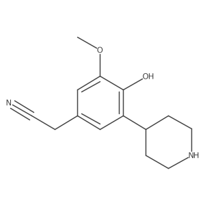 Benzeneacetonitrile, 4-hydroxy-3-methoxy-5-(4-piperidinyl)-结构式