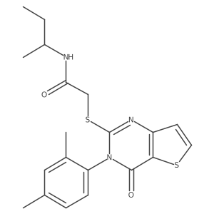 N-(butan-2-yl)-2-{[3-(2,4-dimethylphenyl)-4-oxo-3,4-dihydrothieno[3,2-d]pyrimidin-2-yl]sulfanyl}acetamide Structure