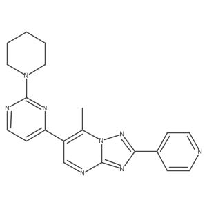 7-Methyl-6-(2-piperidino-4-pyrimidinyl)-2-(4-pyridyl)[1,2,4]triazolo[1,5-a]pyrimidine结构式