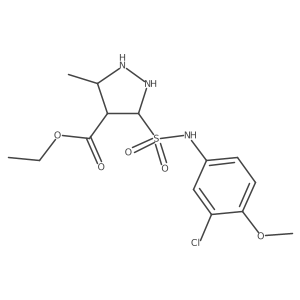 Ethyl 3-[(3-chloro-4-methoxyphenyl)sulfamoyl]-5-methylpyrazolidine-4-carboxylate Structure