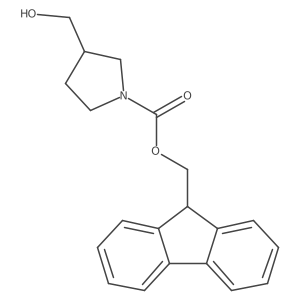 9H-fluoren-9-ylmethyl 3-(hydroxymethyl)pyrrolidine-1-carboxylate结构式