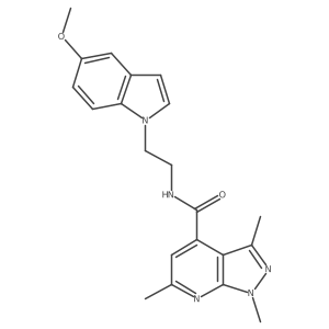 N-[2-(5-methoxy-1H-indol-1-yl)ethyl]-1,3,6-trimethyl-1H-pyrazolo[3,4-b]pyridine-4-carboxamide结构式