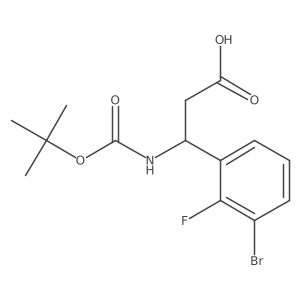 (R)-3-(3-Bromo-2-fluorophenyl)-3-((tert-butoxycarbonyl)amino)propanoic acid结构式