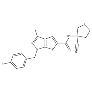 N-(3-cyanothiolan-3-yl)-1-[(4-fluorophenyl)methyl]-3-methyl-1H-thieno[2,3-c]pyrazole-5-carboxamide Structure