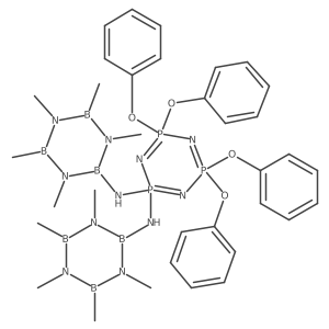 1,3,5,2,4,6-Triazatriphosphorine, 2,2,4,4,6,6-hexahydro-2,2-bis[(1,3,4,5,6-pentamethyl-2-borazinyl)amino]-4,4,6,6-tetraphenoxy- Structure