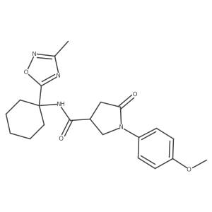 1-(4-methoxyphenyl)-N-[1-(3-methyl-1,2,4-oxadiazol-5-yl)cyclohexyl]-5-oxopyrrolidine-3-carboxamide Structure