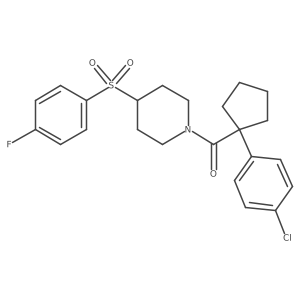 (1-(4-Chlorophenyl)cyclopentyl)(4-((4-fluorophenyl)sulfonyl)piperidin-1-yl)methanone结构式