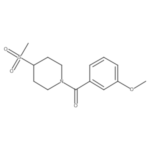 (3-Methoxyphenyl)(4-(methylsulfonyl)piperidin-1-yl)methanone Structure