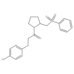 2-(4-Chlorophenoxy)-1-(2-((phenylsulfonyl)methyl)pyrrolidin-1-yl)ethanone结构式