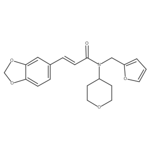 (E)-3-(benzo[d][1,3]dioxol-5-yl)-N-(furan-2-ylmethyl)-N-(tetrahydro-2H-pyran-4-yl)acrylamide Structure