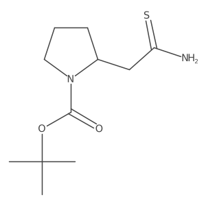 tert-butyl (2S)-2-(2-amino-2-sulfanylideneethyl)pyrrolidine-1-carboxylate结构式