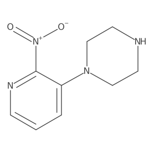 1-(2-Nitropyridin-3-yl)piperazine结构式