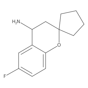 (4R)-6-fluoro-3,4-dihydrospiro[1-benzopyran-2,1'-cyclopentane]-4-amine Structure