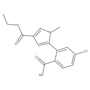 3-Ethyl 5-(2-carboxy-5-chlorophenyl)-1-methyl-1H-pyrrole-3-carboxylate结构式