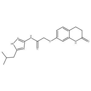 2-[(2-hydroxy-3,4-dihydroquinolin-7-yl)oxy]-N-[5-(2-methylpropyl)-1H-1,2,4-triazol-3-yl]acetamide结构式