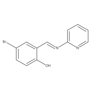 (E)-4-bromo-2-((pyridin-2-ylimino)methyl)phenol结构式