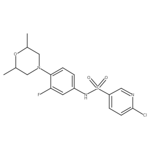 6-chloro-N-[4-(2,6-dimethylmorpholin-4-yl)-3-fluorophenyl]pyridine-3-sulfonamide Structure