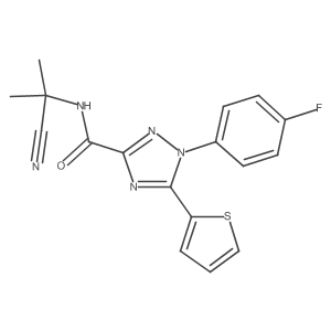 N-(1-cyano-1-methylethyl)-1-(4-fluorophenyl)-5-(thiophen-2-yl)-1H-1,2,4-triazole-3-carboxamide结构式