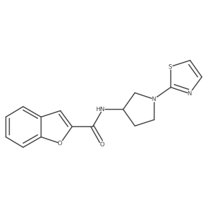 N-(1-(thiazol-2-yl)pyrrolidin-3-yl)benzofuran-2-carboxamide结构式