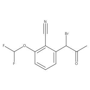 CC(=O)C(Br)c1cccc(OC(F)F)c1C#N结构式