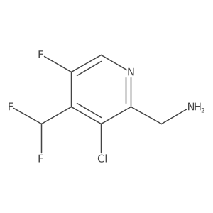 2-(Aminomethyl)-3-chloro-4-(difluoromethyl)-5-fluoropyridine结构式