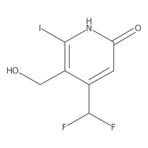 4-(Difluoromethyl)-5-(hydroxymethyl)-6-iodopyridin-2-ol结构式