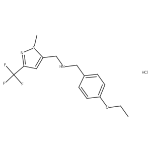 1-(4-ethoxyphenyl)-N-[[2-methyl-5-(trifluoromethyl)pyrazol-3-yl]methyl]methanamine;hydrochloride结构式
