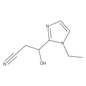 3-(1-ethyl-1H-imidazol-2-yl)-3-hydroxypropanenitrile结构式