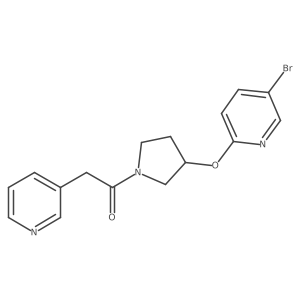 1-(3-((5-Bromopyridin-2-yl)oxy)pyrrolidin-1-yl)-2-(pyridin-3-yl)ethanone结构式