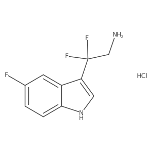2,2-Difluoro-2-(5-fluoro-1H-indol-3-yl)ethanamine hydrochloride结构式