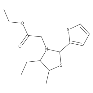 Ethyl 4-ethyl-5-methyl-2-(2-thienyl)-3-thiazolidineacetate Structure