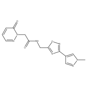 N-((3-(1-methyl-1H-pyrazol-4-yl)-1,2,4-oxadiazol-5-yl)methyl)-2-(6-oxopyridazin-1(6H)-yl)acetamide结构式