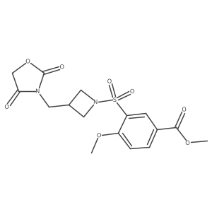 Methyl 3-((3-((2,4-dioxooxazolidin-3-yl)methyl)azetidin-1-yl)sulfonyl)-4-methoxybenzoate结构式