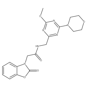 N-((4-methoxy-6-morpholino-1,3,5-triazin-2-yl)methyl)-2-(2-oxobenzo[d]oxazol-3(2H)-yl)acetamide结构式