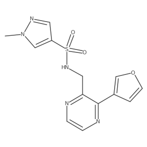 N-((3-(furan-3-yl)pyrazin-2-yl)methyl)-1-methyl-1H-pyrazole-4-sulfonamide结构式