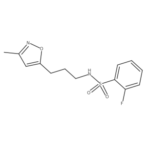 2-fluoro-N-(3-(3-methylisoxazol-5-yl)propyl)benzenesulfonamide Structure