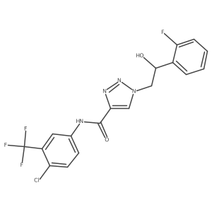 N-(4-chloro-3-(trifluoromethyl)phenyl)-1-(2-(2-fluorophenyl)-2-hydroxyethyl)-1H-1,2,3-triazole-4-carboxamide结构式