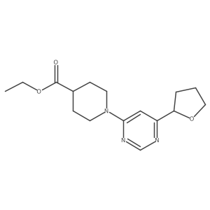 Ethyl 1-[6-(oxolan-2-yl)pyrimidin-4-yl]piperidine-4-carboxylate Structure