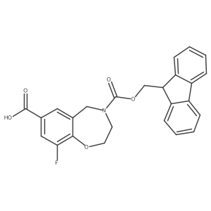 4-{[(9H-fluoren-9-yl)methoxy]carbonyl}-9-fluoro-2,3,4,5-tetrahydro-1,4-benzoxazepine-7-carboxylic acid结构式