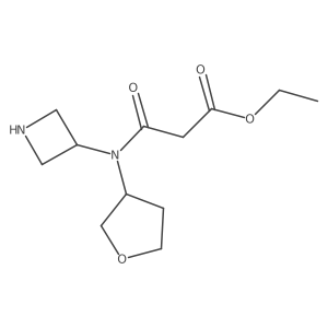 Ethyl 2-[(azetidin-3-yl)(oxolan-3-yl)carbamoyl]acetate结构式