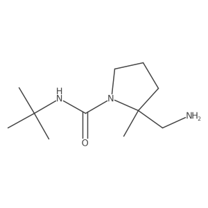 2-(aminomethyl)-N-tert-butyl-2-methylpyrrolidine-1-carboxamide结构式
