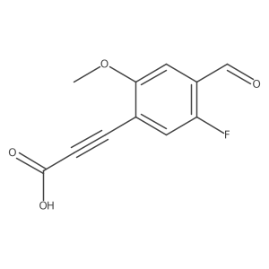 3-(5-Fluoro-4-formyl-2-methoxyphenyl)prop-2-ynoic acid Structure