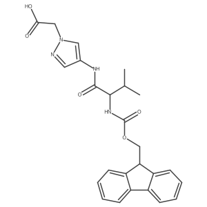 2-{4-[2-({[(9H-fluoren-9-yl)methoxy]carbonyl}amino)-3-methylbutanamido]-1H-pyrazol-1-yl}acetic acid结构式
