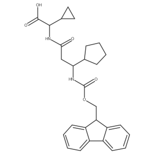 2-[3-cyclopentyl-3-({[(9H-fluoren-9-yl)methoxy]carbonyl}amino)propanamido]-2-cyclopropylacetic acid Structure