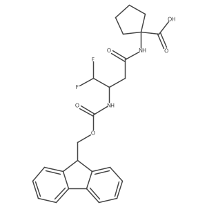 1-[3-({[(9H-fluoren-9-yl)methoxy]carbonyl}amino)-4,4-difluorobutanamido]cyclopentane-1-carboxylic acid Structure