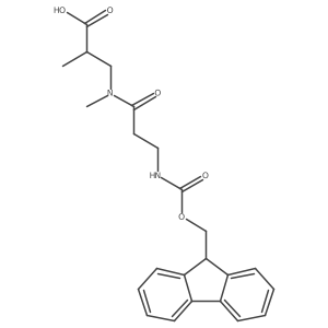 3-[3-({[(9H-fluoren-9-yl)methoxy]carbonyl}amino)-N-methylpropanamido]-2-methylpropanoic acid结构式