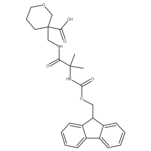 3-{[2-({[(9H-fluoren-9-yl)methoxy]carbonyl}amino)-2-methylpropanamido]methyl}oxane-3-carboxylic acid结构式