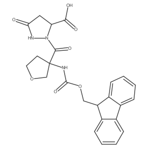 2-[3-({[(9H-fluoren-9-yl)methoxy]carbonyl}amino)oxolane-3-carbonyl]-5-oxopyrazolidine-3-carboxylic acid结构式