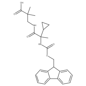 3-[2-cyclopropyl-2-({[(9H-fluoren-9-yl)methoxy]carbonyl}amino)propanamido]-2,2-dimethylpropanoic acid Structure
